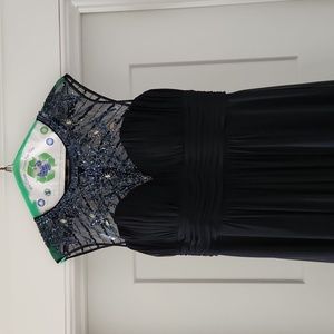 Xscape beaded navy blue gown. Flowy. Size 10.